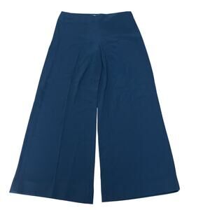 Theory Navy Blue Terena B Rosina Crepe Wide Leg Cropped Pants Size 2 NWT